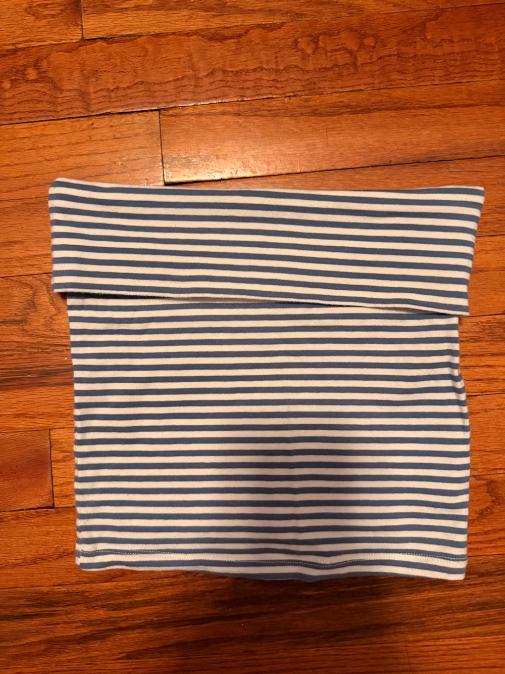 Striped Blue and White Tube Top